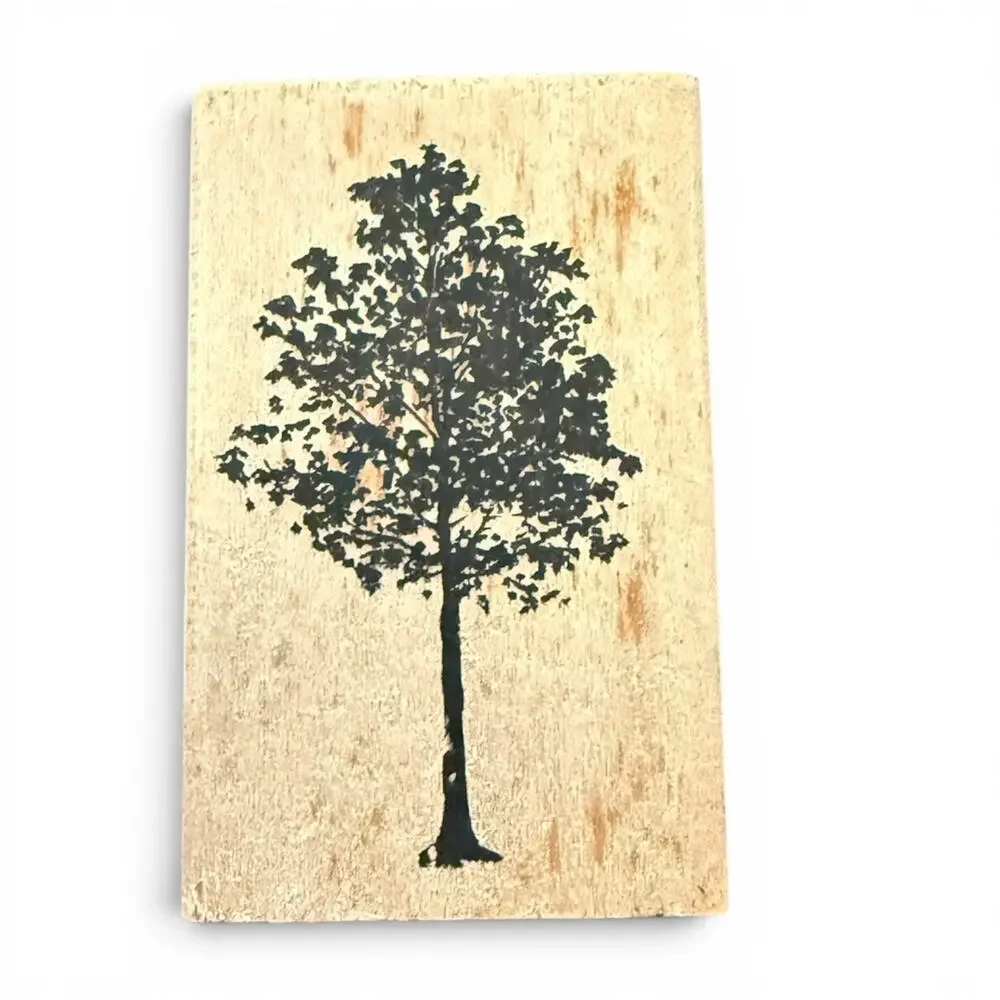 Tree Silhouette Unbranded Mounted Rubber Stamp Crafting